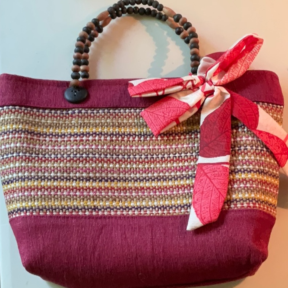 Stylish Red and Multicolor Tote Bag